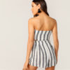 Women Boho Knotted Front Striped Strapless Tube Crop Top and Shorts Set - Image 5