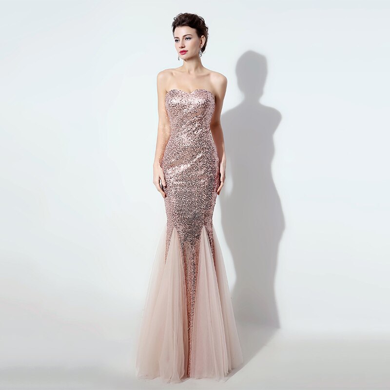 Women Cheap Long Bling Evening Dress Formal Prom Party Gowns