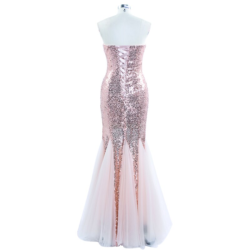 Women Cheap Long Bling Evening Dress Formal Prom Party Gowns - Image 4