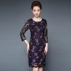 Women Floral lace Embroidery Wrist sleeve Pencil dress