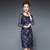 Women Floral lace Embroidery Wrist sleeve Pencil dress - Image 3