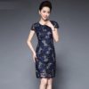 Women Floral lace Embroidery short sleeve Pencil dress