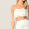 Women Fringe Detail Cami Crop Top and Layered Bodycon Skirt - Image 5