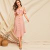 Women Glamorous Ruffle Trim Cami Crop Top And Buttoned Curved Hem Skirt - Image 2