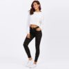 Women Jeans Mid Waist Zipper Fly Long Denim Casual Pants