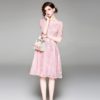 Women Lace Embroidery short Dress lady Holiday Party Dress