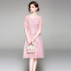 Women Lace Embroidery short Dress lady Holiday Party Dress - Image 2