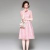 Women Lace Embroidery short Dress lady Holiday Party Dress - Image 4