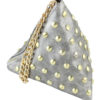 Women Mini Clutch Bag PU Leather Triangle Bag Fashion Rivet Chain Purse