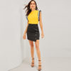 Women Mock Neck Striped Armhole Top Sleeveless T-shirt - Image 5