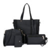4 PCS Women PU Leather Handbag Tassel Leisure Crossbody Bag Solid Shoulder Bag - Image 17