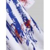 Women Plus Size American Flag Cold Shoulder T-shirt - Image 12