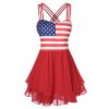 Women Plus Size American Flag Spaghetti Strap Tank Top