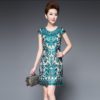 Women Plus Size Embroidery Pencil Bodycon Dress