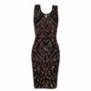 Women Sequined Sexy Bodycon Sleeveless Tank Lace Club Dress - Image 6