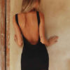 Women Sexy U Neck Zip Up Backless Bodycon Dress - Image 4