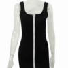 Women Sexy U Neck Zip Up Backless Bodycon Dress - Image 6