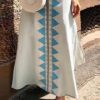 Women Sleeveless Floral Print Bohemian Split Long Maxi Dress - Image 3