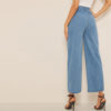 Women Solid High Waist Crop Casual High Street Ladies Jeans - Image 3