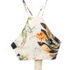 Women Straps Backless Cropped Floral Print Cotton Maxi Dress - Image 3