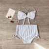 Women Striped Bikini Push Up Knot Padded Bra High Waist Summer Swimming Suit - Image 5