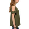 Women V Neck Cold Shoulder Swing Top - Image 4