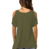 Women V Neck Cold Shoulder Swing Top - Image 3
