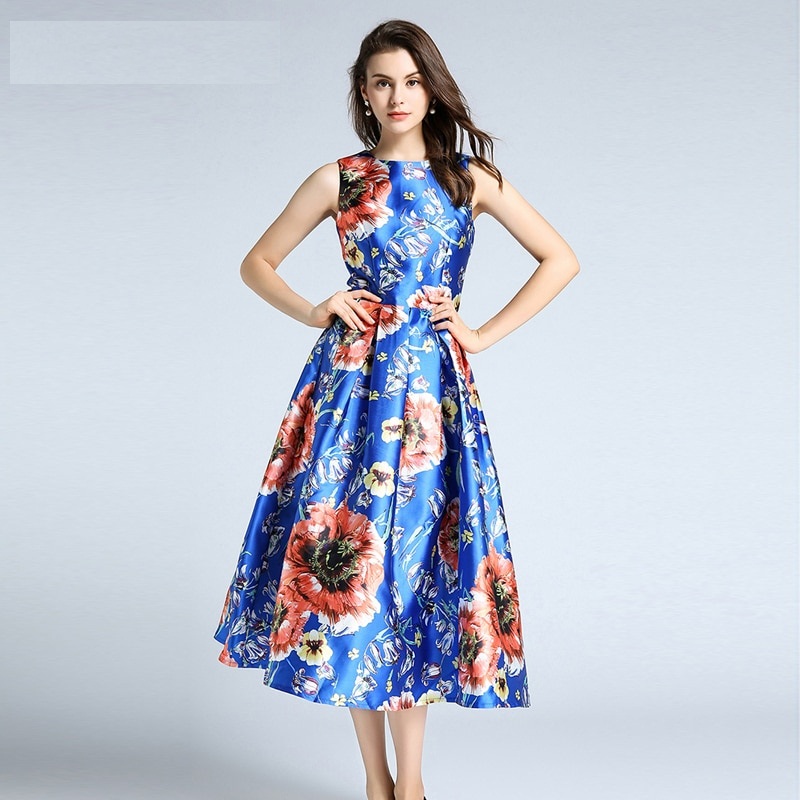 Women Vestido Sleeveless Sexy Print Party Dress - Image 2