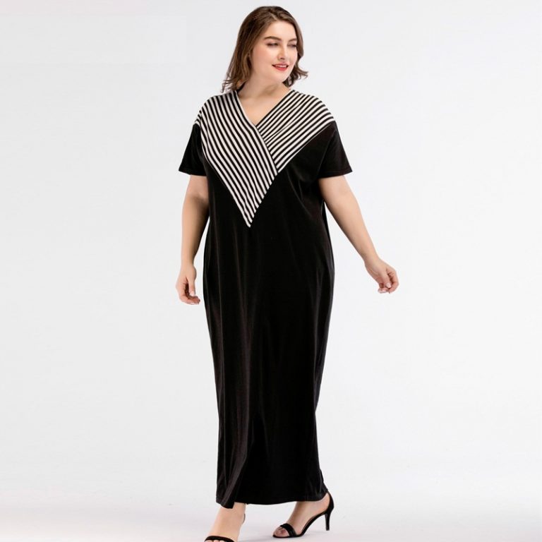 Women Vestidos Floor-Length Casual Cotton Plus Size Maxi Dress