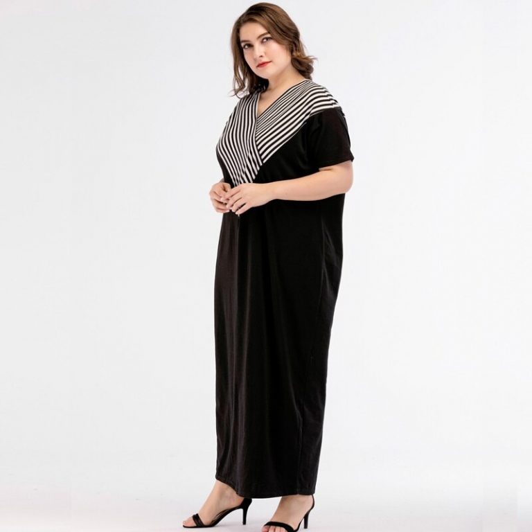 Women Vestidos Floor-Length Casual Cotton Plus Size Maxi Dress - Image 3