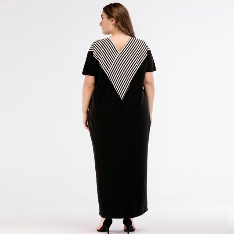 Women Vestidos Floor-Length Casual Cotton Plus Size Maxi Dress - Image 4
