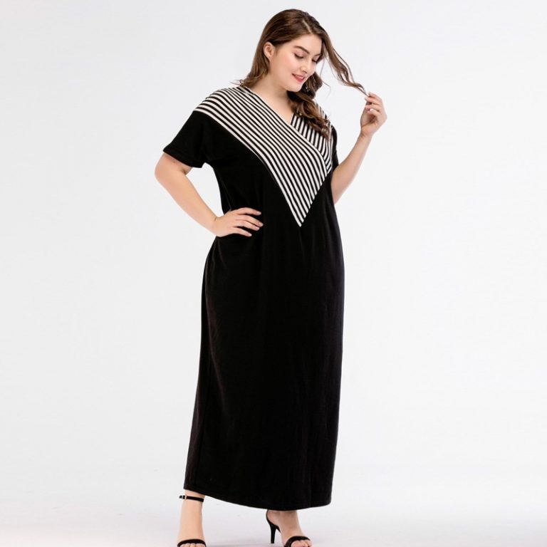 Women Vestidos Floor-Length Casual Cotton Plus Size Maxi Dress - Image 5