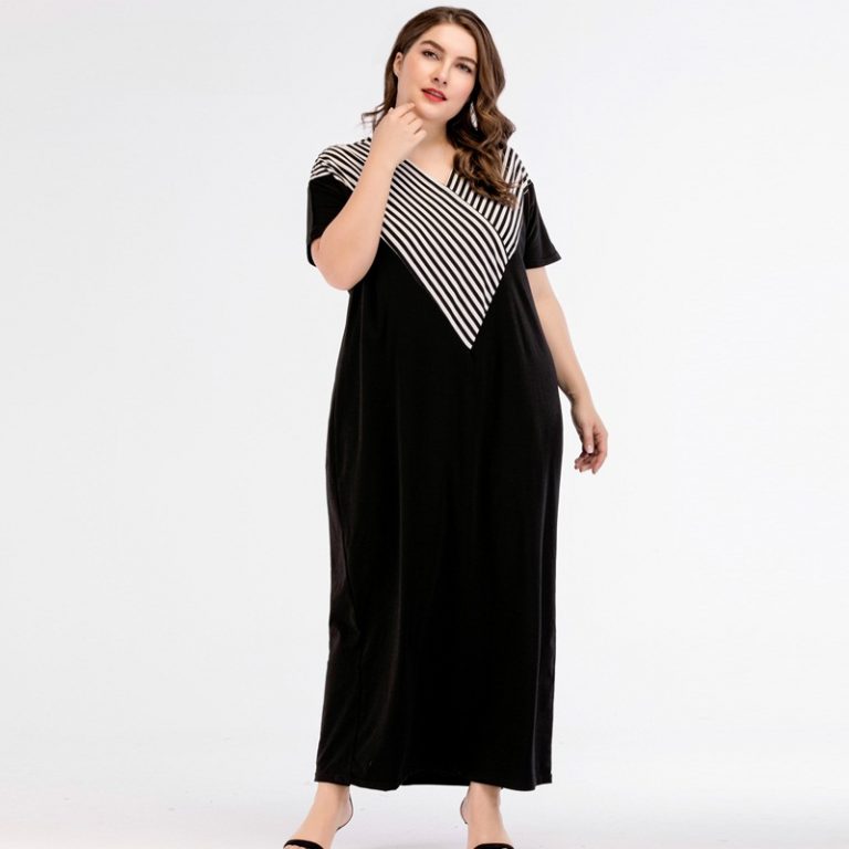 Women Vestidos Floor-Length Casual Cotton Plus Size Maxi Dress - Image 6