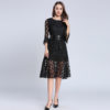 Women lace slim Mermaid female Sweet Trumpet casual Knee-Length dress - Image 2