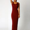 Women's Jewel Neck Sleeveless Long Dress - Image 2