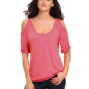 Women's Open Shoulder Scoop Cut Out Casual Top