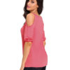 Women's Open Shoulder Scoop Cut Out Casual Top - Image 4