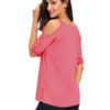Women's Open Shoulder Scoop Cut Out Casual Top - Image 3