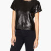 Women's Sequin Short Sleeve Glitter T Shirt