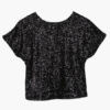 Women's Sequin Short Sleeve Glitter T Shirt - Image 3