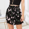 Womens Shorts Multicolor Elastic Mid Waist Lace Up Floral Loose Shorts - Image 3