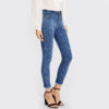 Women Skinny Jeans Denim High Waist Bleached Zipper Pants - Image 2
