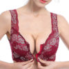 Front Zipper Wireless Lace Jacquard Bra