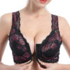 Front Zipper Wireless Lace Jacquard Bra - Image 2