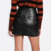 Black High Waist O-Ring Zip Detail Faux Leather Skirt - Image 2