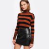 Black High Waist O-Ring Zip Detail Faux Leather Skirt - Image 3