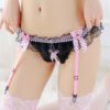 Bowknot Open Cross Pearl Lace Garters Sleepwear Hot Linger - Image 9