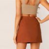 Brown High Waist A Line Women Mini Skirt - Image 2