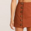 Brown High Waist A Line Women Mini Skirt - Image 4