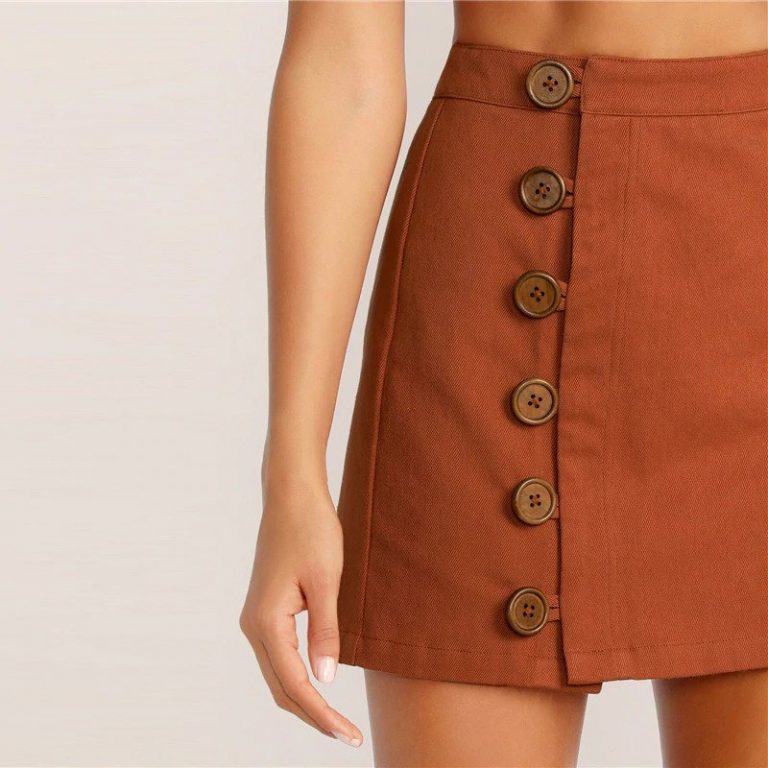 Brown High Waist A Line Women Mini Skirt - Image 4